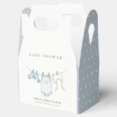 Cute Simple Aqua Blue Boy Clothesline Baby shower Bedankdoosjes (Geopend)