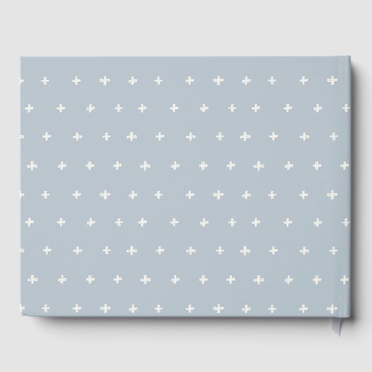 Cute Simple Aqua Blue Star Mobile Boy Baby shower Gastenboek (Achterkant)