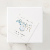 Cute Simple Baby Clothesline Blue Boy Baby shower Bedankjes Labels (In situ)
