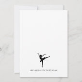Cute Simple Ballet Dansende Birthday Uitnodiging (Achterkant)