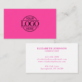 Cute Simple Bight Pink Professional Company Logo Visitekaartje