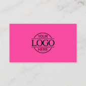 Cute Simple Bight Pink Professional Company Logo Visitekaartje (Voorkant)