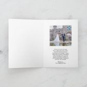 Cute Simple Black and White Heart Photo Wedding Bedankkaart (Binnen)