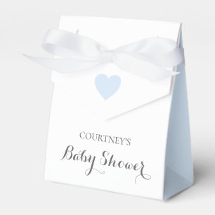 Cute Simple Blue Heart Boy Baby shower Bedankdoosjes