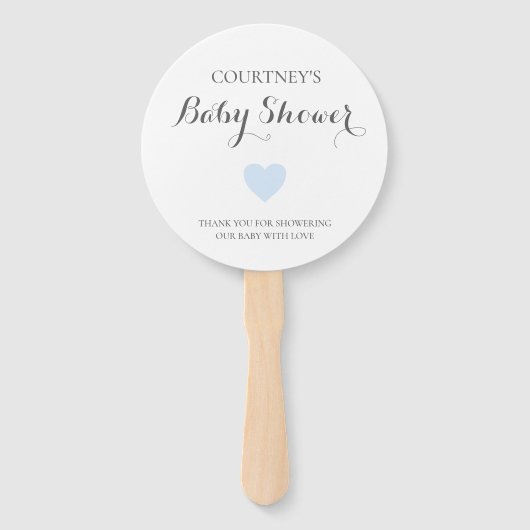 Cute Simple Blue Heart Boy Baby shower Handwaaier (Achterkant)