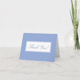 Cute Simple Blue Polka Dots Baby Shower Bedankkaart