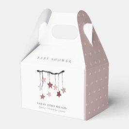 Cute Simple Blush Pink Star Mobile-Baby shower Bedankdoosjes