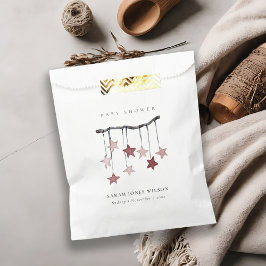 Cute Simple Blush Pink Star Mobile-Baby shower Bedankzakje