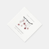 Cute Simple Blush Pink Star Mobile-Baby shower Servet (Hoek)