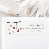 Cute Simple Blush Star Mobile Baby shower Address Etiket (Insitu)