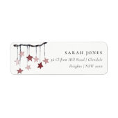 Cute Simple Blush Star Mobile Baby shower Address Etiket (Voorkant)