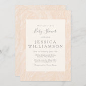 Cute Simple Boho Peach Blush Marble Baby shower Kaart (Voorkant / Achterkant)