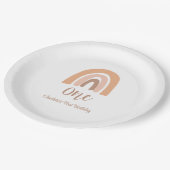 Cute Simple Boho Rainbow First Birthday Papieren Bordje (Gekanteld)