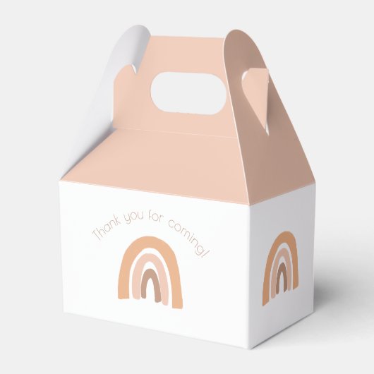 Cute Simple Boho Rainbow Pink Pastel 1st Birthday Bedankdoosjes (Achterkant)