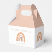 Cute Simple Boho Rainbow Pink Pastel 1st Birthday Bedankdoosjes (Voorkant Zijde)