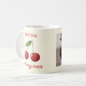 Cute Simple Cherries Love Cherry Photo Valentines Koffiemok (Voorkant links)