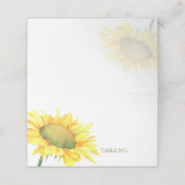 Cute Simple Country Sunflower Weddenschap Plaatskaartje (Buitenkant ongevouwen)