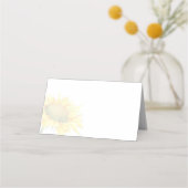 Cute Simple Country Sunflower Weddenschap Plaatskaartje (Achterkant)