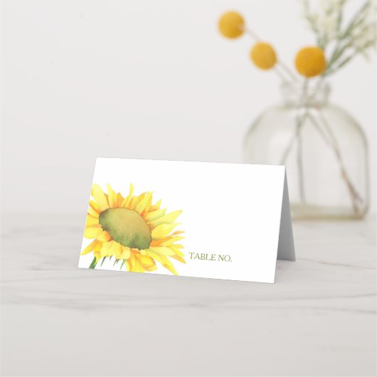 Cute Simple Country Sunflower Weddenschap Plaatskaartje (Voorkant)