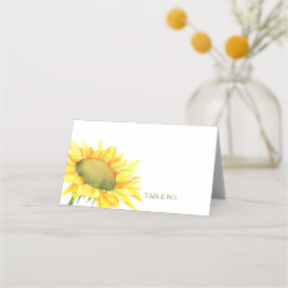 Cute Simple Country Sunflower Weddenschap Plaatskaartje