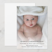 Cute Simple Custom Photo Hallo Baby Newborn Birth Aankondiging (Voorkant / Achterkant)