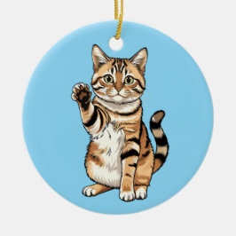Cute simple design men cat lover keramisch ornament