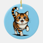 Cute simple design men cat lover keramisch ornament (Achterkant)