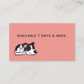 Cute Simple Dog Walker of Pet Sitting Pink Black Visitekaartje (Achterkant)