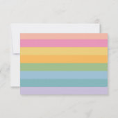 Cute Simple Girly Pastel Stripes Persoonlijke naam Bedankkaart (Achterkant)
