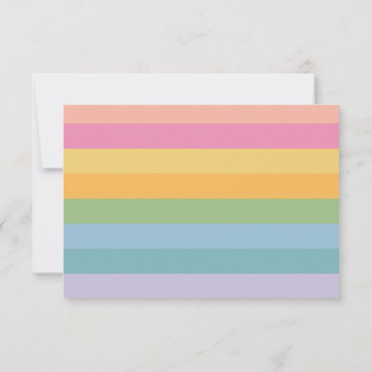 Cute Simple Girly Pastel Stripes Persoonlijke naam Bedankkaart (Achterkant)