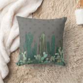 Cute Simple Grey Poka Dot Cactus Kussen (Deken)