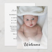 Cute Simple Hallo Baby Custom Photo Newborn Birth Aankondiging (Voorkant / Achterkant)