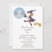 Cute Simple Halloween Witch Child 2nd Birthday Kaart (Voorkant)