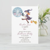 Cute Simple Halloween Witch Child 2nd Birthday Kaart (Staand voorkant)