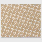 Cute Simple Hand Lettered Faux Rustic Brown Kraft Cadeaupapier (Vlak)