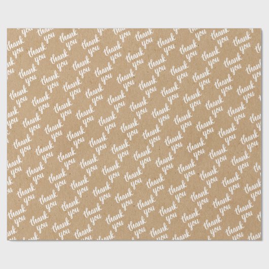 Cute Simple Hand Lettered Faux Rustic Brown Kraft Cadeaupapier (Vlak)