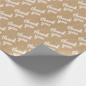 Cute Simple Hand Lettered Faux Rustic Brown Kraft Cadeaupapier (Hoek)