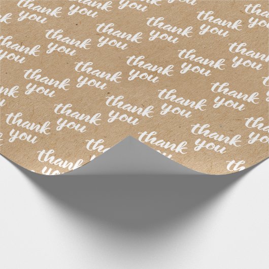 Cute Simple Hand Lettered Faux Rustic Brown Kraft Cadeaupapier (Hoek)