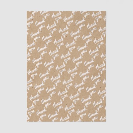 Cute Simple Hand Lettered Faux Rustic Brown Kraft Tissuepapier (Voorkant)