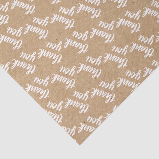 Cute Simple Hand Lettered Faux Rustic Brown Kraft Tissuepapier (Detail)