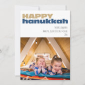 Cute Simple Happy Hanukkah Custom Photo Holiday Feestdagenkaart (Voorkant)