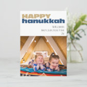 Cute Simple Happy Hanukkah Custom Photo Holiday Feestdagenkaart (Staand voorkant)