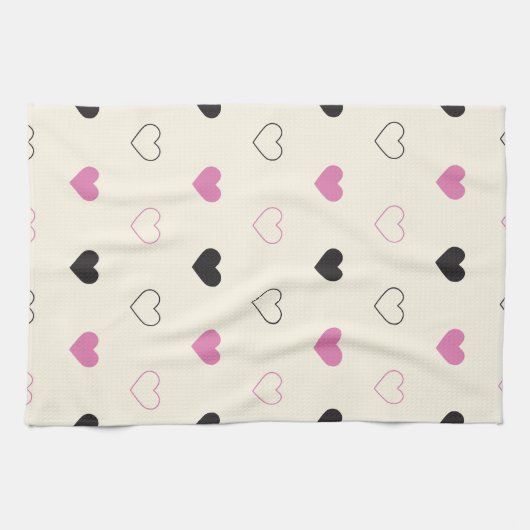Cute Simple Hartpatroon Theedoek (Horizontaal)
