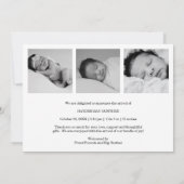 Cute Simple Heart Bedankt Foto Birth Aankondiging (Achterkant)