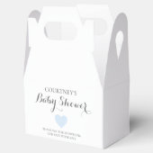 Cute Simple Heart Boy Blue Baby shower Bedankdoosjes (Geopend)
