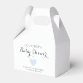 Cute Simple Heart Boy Blue Baby shower Bedankdoosjes (Voorkant Zijde)