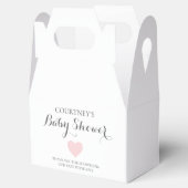 Cute Simple Heart Girl Pink Baby shower Bedankdoosjes (Geopend)