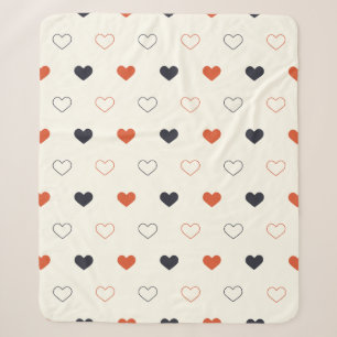 Cute Simple Heart Naadloos Patroon Sherpa Deken