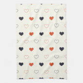 Cute Simple Heart Naadloos Patroon  Theedoek (Verticaal)
