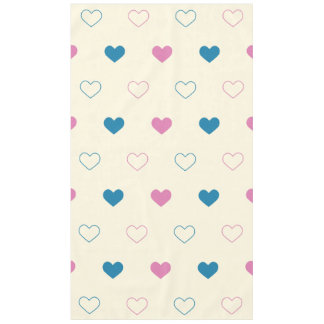 Cute Simple Heart Pattern blauw roze crème Tafelkleed